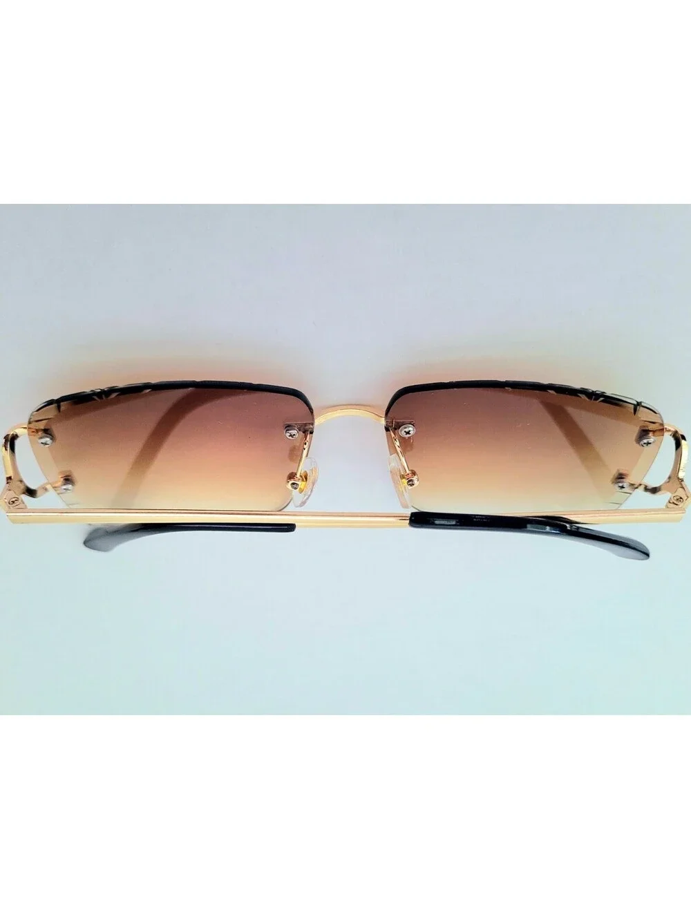 Piccadilly Gld Brw Gradient C Diamond Cut Designer Sunglasses